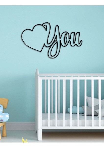 - Love U! Metal Tablo, Duvar Dekoru - Sevgi, Sevgili, Aşk Temalı Hediyelik Tablo - 51 x 30 - cm -Siyah - Doğum Günü - Sevgililer Günü - Anneler Günü -LOVE-128