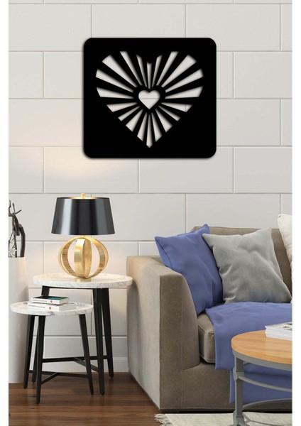 - Illüzyon Kalp Metal Tablo, Duvar Dekoru - Sevgi, Sevgili, Aşk Temalı Hediyelik Tablo - 60 x 54 - cm -Siyah - Doğum Günü - Sevgililer Günü - Anneler Günü -LOVE-137 fiyatları