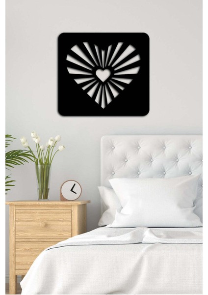 - Illüzyon Kalp Metal Tablo, Duvar Dekoru - Sevgi, Sevgili, Aşk Temalı Hediyelik Tablo - 60 x 54 - cm -Siyah - Doğum Günü - Sevgililer Günü - Anneler Günü -LOVE-137 modelleri
