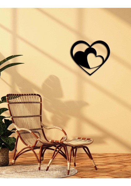 - Iç Içe Kalp Metal Tablo, Duvar Dekoru - Sevgi, Sevgili, Aşk Temalı Hediyelik Tablo - 50 x 44 - cm -Siyah - Doğum Günü - Sevgililer Günü - Anneler Günü -LOVE-031 modelleri