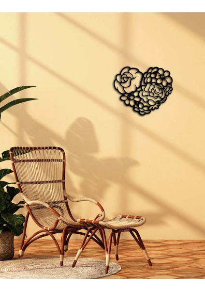 - Güllü Kalp Metal Tablo, Duvar Dekoru - Sevgi, Sevgili, Aşk Temalı Hediyelik Tablo - 50 x 41 - cm -Siyah - Doğum Günü - Sevgililer Günü - Anneler Günü -LOVE-041 fırsatları