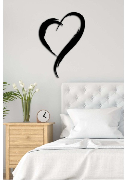 - Kalpli Fırça Metal Tablo, Duvar Dekoru - Sevgi, Sevgili, Aşk Temalı Hediyelik Tablo - 60 x 42 - cm -Siyah - Doğum Günü - Sevgililer Günü - Anneler Günü -LOVE-020 modelleri