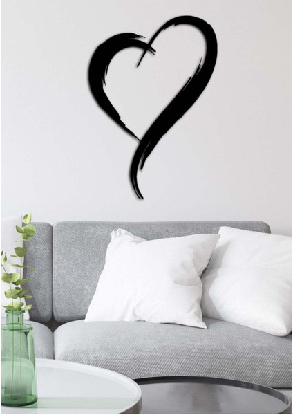 - Kalpli Fırça Metal Tablo, Duvar Dekoru - Sevgi, Sevgili, Aşk Temalı Hediyelik Tablo - 60 x 42 - cm -Siyah - Doğum Günü - Sevgililer Günü - Anneler Günü -LOVE-020 fırsatları