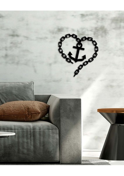 - Love Anchor Metal Tablo, Duvar Dekoru - Sevgi, Sevgili, Aşk Temalı Hediyelik Tablo - 50 x 41 - cm -Siyah - Doğum Günü - Sevgililer Günü - Anneler Günü -LOVE-045 fiyatları