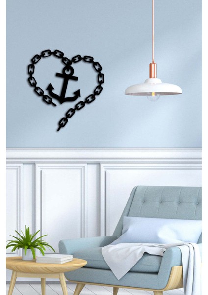 - Love Anchor Metal Tablo, Duvar Dekoru - Sevgi, Sevgili, Aşk Temalı Hediyelik Tablo - 50 x 41 - cm -Siyah - Doğum Günü - Sevgililer Günü - Anneler Günü -LOVE-045 modelleri