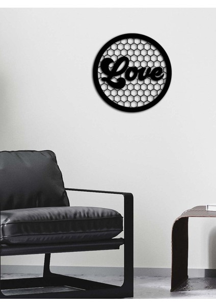 - Love Peteği Metal Tablo, Duvar Dekoru - Sevgi, Sevgili, Aşk Temalı Hediyelik Tablo - 60 x 60 - cm -Siyah - Doğum Günü - Sevgililer Günü - Anneler Günü -LOVE-091 fırsatları