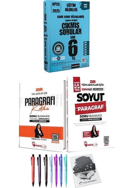 2025 KPSS Eğitim Bilimleri Konu Konu Düzenlenmiş Tamamı Çözümlü Çıkmış Sorular Son 6 Yıl - Hoca Kafası Paragrafı Kafala Soyut Paragraf + Hediyeli