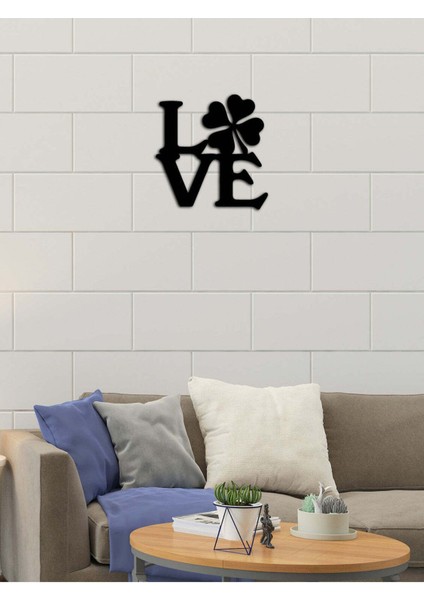 - Çiçekli Love Metal  Tablo, Duvar Dekoru - Sevgi, Sevgili, Aşk Temalı Hediyelik Tablo - 50 x 51 - cm -Siyah - Doğum Günü - Sevgililer Günü - Anneler Günü -LOVE-004