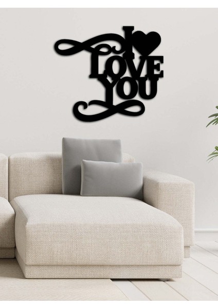 - I Love You ! Metal Tablo, Duvar Dekoru - Sevgi, Sevgili, Aşk Temalı Hediyelik Tablo - 55 x 49 - cm -Siyah - Doğum Günü - Sevgililer Günü - Anneler Günü -LOVE-019 modelleri
