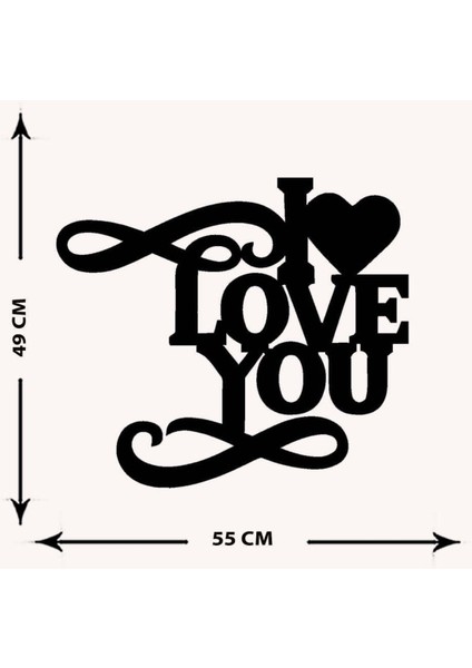 - I Love You ! Metal Tablo, Duvar Dekoru - Sevgi, Sevgili, Aşk Temalı Hediyelik Tablo - 55 x 49 - cm -Siyah - Doğum Günü - Sevgililer Günü - Anneler Günü -LOVE-019 indirimleri