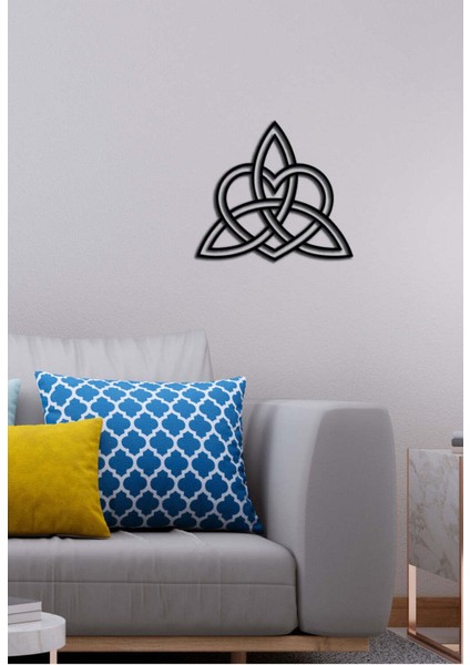 - Kalp Üçlüsü Metal Tablo, Duvar Dekoru - Sevgi, Sevgili, Aşk Temalı Hediyelik Tablo - 57 x 51 - cm -Siyah - Doğum Günü - Sevgililer Günü - Anneler Günü -LOVE-114