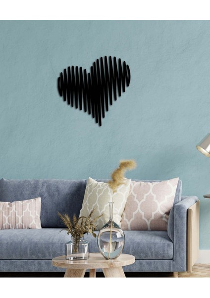 - Kalbin Ritmi Metal Tablo, Duvar Dekoru - Sevgi, Sevgili, Aşk Temalı Hediyelik Tablo - 50 x 52 - cm -Siyah - Doğum Günü - Sevgililer Günü - Anneler Günü -LOVE-033