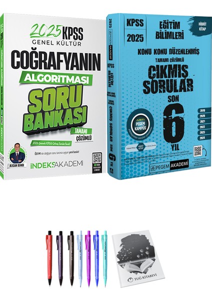 2025 KPSS Eğitim Bilimleri Konu Konu Düzenlenmiş Tamamı Çözümlü Çıkmış Sorular Son 6 Yıl - 2025 KPSS Coğrafyanın Algoritması Soru Bankası + Hediyeli