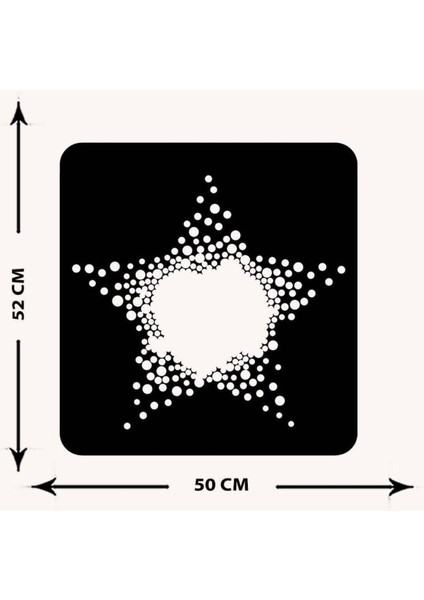 - Love Star Metal Tablo, Duvar Dekoru - Sevgi, Sevgili, Aşk Temalı Hediyelik Tablo - 52 x 50 - cm -Siyah - Doğum Günü - Sevgililer Günü - Anneler Günü -LOVE-093 indirimleri