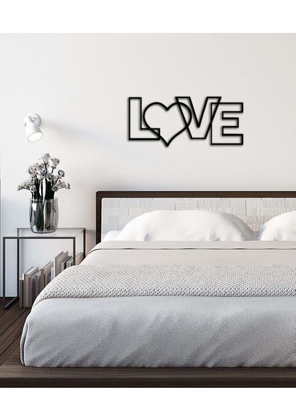 - Sevgili Metal Tablo, Duvar Dekoru - Sevgi, Sevgili, Aşk Temalı Hediyelik Tablo - 58 x 25 - cm -Siyah - Doğum Günü - Sevgililer Günü - Anneler Günü -LOVE-024