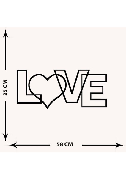 - Sevgili Metal Tablo, Duvar Dekoru - Sevgi, Sevgili, Aşk Temalı Hediyelik Tablo - 58 x 25 - cm -Siyah - Doğum Günü - Sevgililer Günü - Anneler Günü -LOVE-024 indirimleri