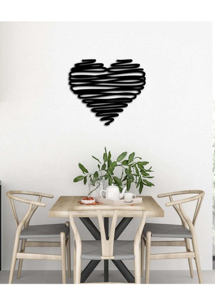 - Kalpli Fırça Metal Tablo, Duvar Dekoru - Sevgi, Sevgili, Aşk Temalı Hediyelik Tablo - 60 x 52 - cm -Siyah - Doğum Günü - Sevgililer Günü - Anneler Günü -LOVE-116