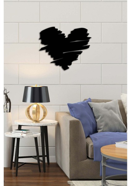 - Kalpli Fırça Metal Tablo, Duvar Dekoru - Sevgi, Sevgili, Aşk Temalı Hediyelik Tablo - 50 x 41 - cm -Siyah - Doğum Günü - Sevgililer Günü - Anneler Günü -LOVE-029