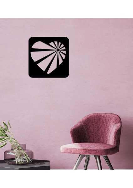 - Illüzyon Kalp Metal Tablo, Duvar Dekoru - Sevgi, Sevgili, Aşk Temalı Hediyelik Tablo - 55 x 55 - cm -Siyah - Doğum Günü - Sevgililer Günü - Anneler Günü -LOVE-003 modelleri