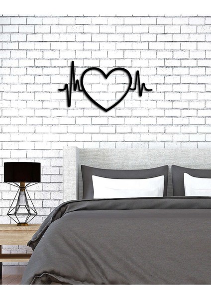 - Kalbin Ritmi Metal Tablo, Duvar Dekoru - Sevgi, Sevgili, Aşk Temalı Hediyelik Tablo - 50 x 27 - cm -Siyah - Doğum Günü - Sevgililer Günü - Anneler Günü -LOVE-071