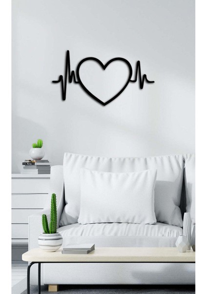 - Kalbin Ritmi Metal Tablo, Duvar Dekoru - Sevgi, Sevgili, Aşk Temalı Hediyelik Tablo - 50 x 27 - cm -Siyah - Doğum Günü - Sevgililer Günü - Anneler Günü -LOVE-071 fiyatları