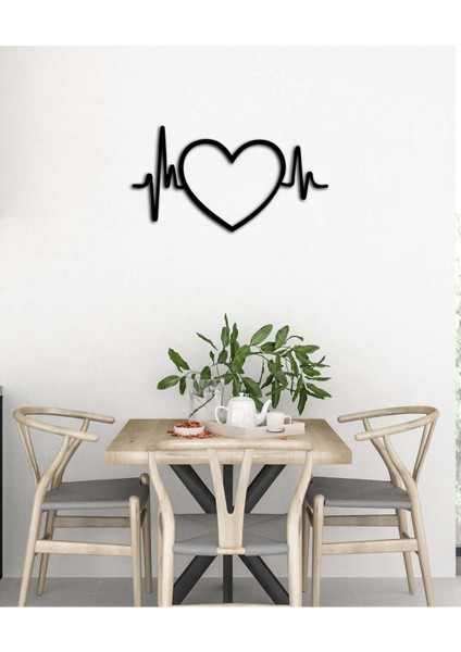 - Kalbin Ritmi Metal Tablo, Duvar Dekoru - Sevgi, Sevgili, Aşk Temalı Hediyelik Tablo - 50 x 27 - cm -Siyah - Doğum Günü - Sevgililer Günü - Anneler Günü -LOVE-071 modelleri