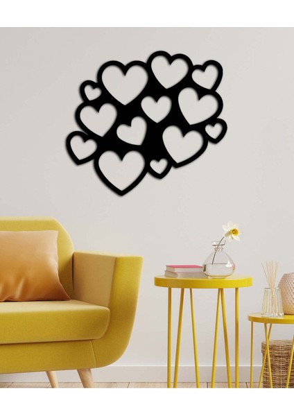 - Kalpler Dünyası Metal Tablo, Duvar Dekoru - Sevgi, Sevgili, Aşk Temalı Hediyelik Tablo - 70 x 63 - cm -Siyah - Doğum Günü - Sevgililer Günü - Anneler Günü -LOVE-037 fiyatları