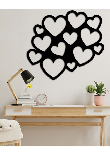- Kalpler Dünyası Metal Tablo, Duvar Dekoru - Sevgi, Sevgili, Aşk Temalı Hediyelik Tablo - 70 x 63 - cm -Siyah - Doğum Günü - Sevgililer Günü - Anneler Günü -LOVE-037 modelleri