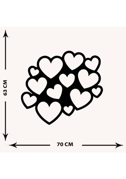 - Kalpler Dünyası Metal Tablo, Duvar Dekoru - Sevgi, Sevgili, Aşk Temalı Hediyelik Tablo - 70 x 63 - cm -Siyah - Doğum Günü - Sevgililer Günü - Anneler Günü -LOVE-037 indirimleri