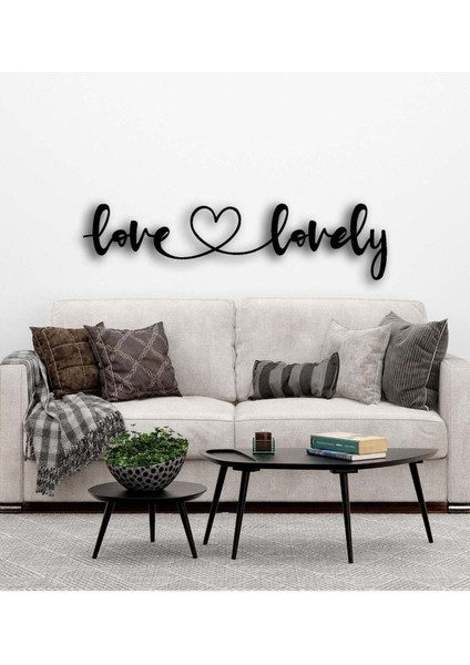 - Love Lovely Metal Tablo, Duvar Dekoru - Sevgi, Sevgili, Aşk Temalı Hediyelik Tablo - 90 x 23 - cm -Siyah - Doğum Günü - Sevgililer Günü - Anneler Günü -LOVE-028 modelleri
