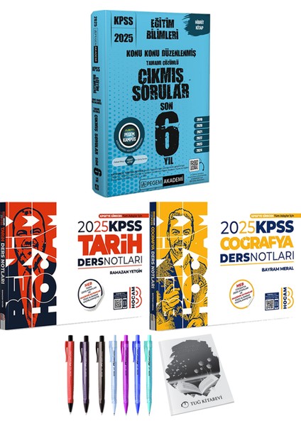 2025 KPSS Eğitim Bilimleri Konu Konu Düzenlenmiş Tamamı Çözümlü Çıkmış Sorular Son 6 Yıl - 2025 KPSS Tarih Coğrafya Ders Notları + Hediyeli