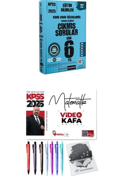 2025 KPSS Eğitim Bilimleri Konu Konu Düzenlenmiş Tamamı Çözümlü Çıkmış Sorular Son 6 Yıl - Hoca Kafası 2025 KPSS Matematik Video Kafa Notlar + Hediyeli