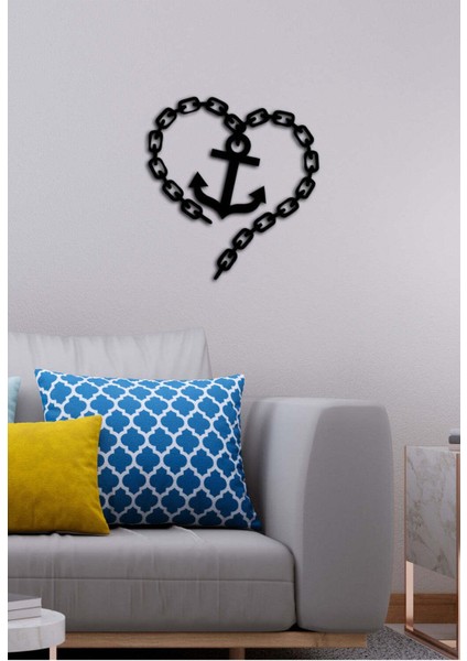 - Love Anchor Metal Tablo, Duvar Dekoru - Sevgi, Sevgili, Aşk Temalı Hediyelik Tablo - 50 x 41 - cm -Siyah - Doğum Günü - Sevgililer Günü - Anneler Günü -LOVE-132 fırsatları