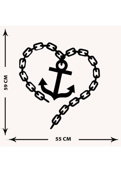 - Love Anchor Metal Tablo, Duvar Dekoru - Sevgi, Sevgili, Aşk Temalı Hediyelik Tablo - 50 x 41 - cm -Siyah - Doğum Günü - Sevgililer Günü - Anneler Günü -LOVE-132 indirimleri