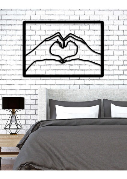 - Heart Made Metal Tablo, Duvar Dekoru - Sevgi, Sevgili, Aşk Temalı Hediyelik Tablo - 72 x 50 - cm -Siyah - Doğum Günü - Sevgililer Günü - Anneler Günü -LOVE-081