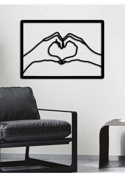 - Heart Made Metal Tablo, Duvar Dekoru - Sevgi, Sevgili, Aşk Temalı Hediyelik Tablo - 72 x 50 - cm -Siyah - Doğum Günü - Sevgililer Günü - Anneler Günü -LOVE-081 modelleri