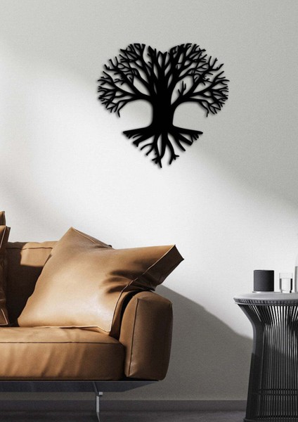- Tree Heart Metal Tablo, Duvar Dekoru - Sevgi, Sevgili, Aşk Temalı Hediyelik Tablo - 50 x 53 - cm -Siyah - Doğum Günü - Sevgililer Günü - Anneler Günü -LOVE-090 fiyatları