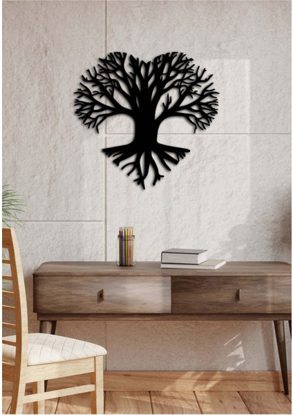 - Tree Heart Metal Tablo, Duvar Dekoru - Sevgi, Sevgili, Aşk Temalı Hediyelik Tablo - 50 x 53 - cm -Siyah - Doğum Günü - Sevgililer Günü - Anneler Günü -LOVE-090 modelleri