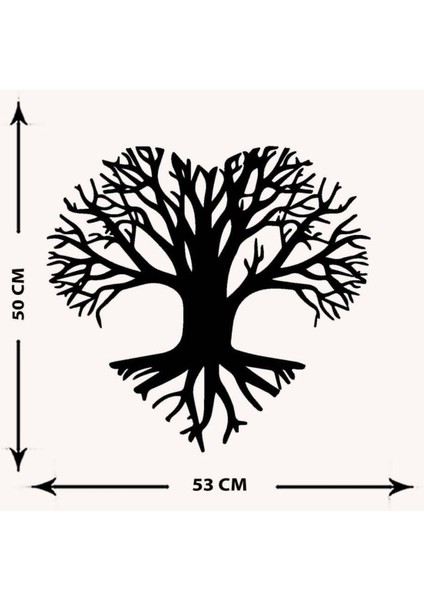 - Tree Heart Metal Tablo, Duvar Dekoru - Sevgi, Sevgili, Aşk Temalı Hediyelik Tablo - 50 x 53 - cm -Siyah - Doğum Günü - Sevgililer Günü - Anneler Günü -LOVE-090 indirimleri