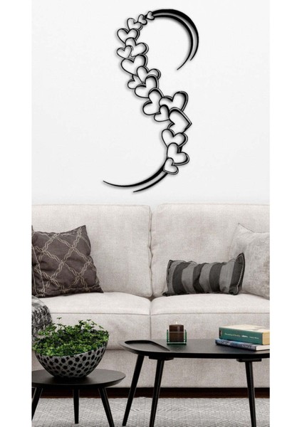 - Heart Art Metal Tablo, Duvar Dekoru - Sevgi, Sevgili, Aşk Temalı Hediyelik Tablo - 86 x 45 - cm -Siyah - Doğum Günü - Sevgililer Günü - Anneler Günü -LOVE-119 fiyatları