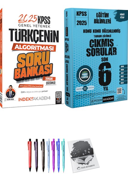 2025 KPSS Eğitim Bilimleri Konu Konu Düzenlenmiş Tamamı Çözümlü Çıkmış Sorular Son 6 Yıl - 2025 KPSS Türkçenin Algoritması Soru Bankası + Hediyeli