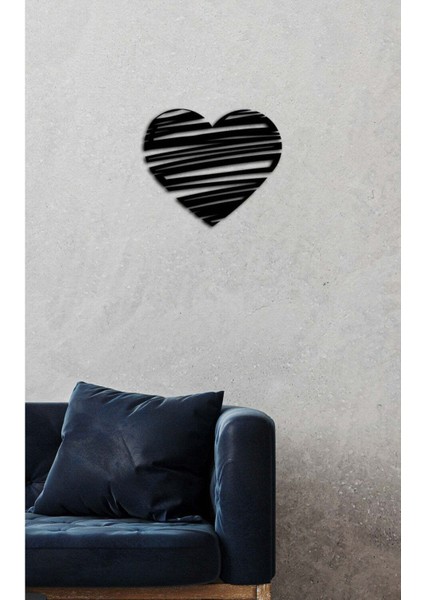 - Sarılmış Kalp Metal Tablo, Duvar Dekoru - Sevgi, Sevgili, Aşk Temalı Hediyelik Tablo - 47 x 40 - cm - Siyah - Doğum Günü - Sevgililer Günü - Anneler Günü -LOVE-002