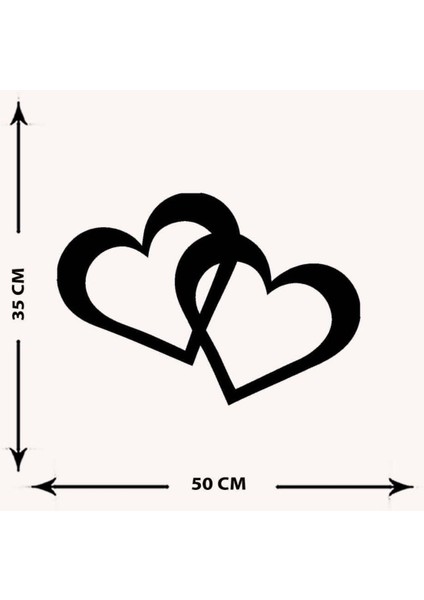 - Two Heart Metal Tablo, Duvar Dekoru - Sevgi, Sevgili, Aşk Temalı Hediyelik Tablo - 50 x 35 - cm -Siyah - Doğum Günü - Sevgililer Günü - Anneler Günü -LOVE-049 indirimleri