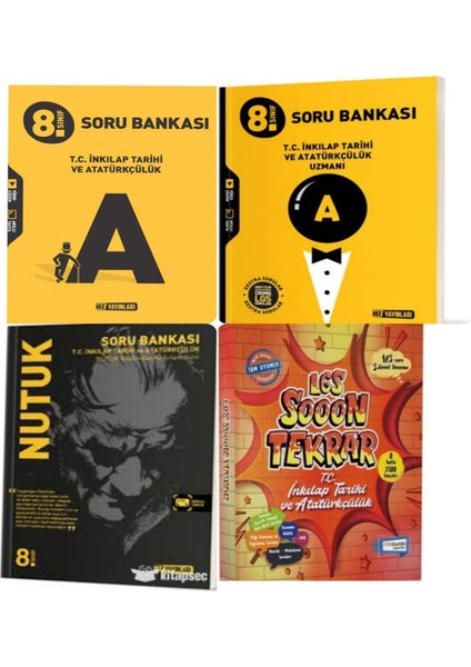 8. Sınıf T.C. İnkılap Tarihi ve Atatürkçülük Soru Bankası ve Uzman Soru Bankası - Nutuk Soru Bankası ve LGS Son Tekrar