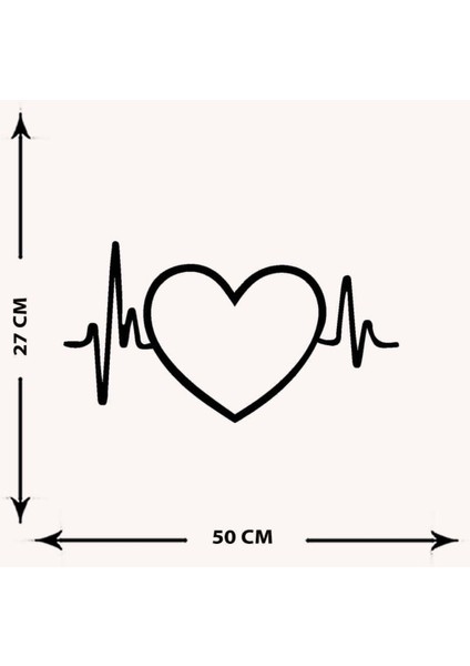 - Kalbin Ritmi Metal Tablo, Duvar Dekoru - Sevgi, Sevgili, Aşk Temalı Hediyelik Tablo - 50 x 27 - cm -Siyah - Doğum Günü - Sevgililer Günü - Anneler Günü -LOVE-071 fırsatları