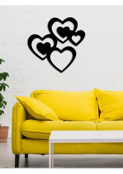 - 4heart Metal Tablo, Duvar Dekoru - Sevgi, Sevgili, Aşk Temalı Hediyelik Tablo - 52 x 51 - cm -Siyah - Doğum Günü - Sevgililer Günü - Anneler Günü -LOVE-035