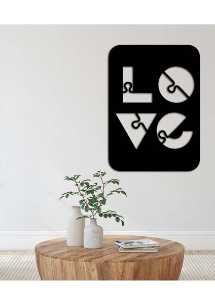 - Kalpli Love Metal Tablo, Duvar Dekoru - Sevgi, Sevgili, Aşk Temalı Hediyelik Tablo - 60 x 43 - cm -Siyah - Doğum Günü - Sevgililer Günü - Anneler Günü -LOVE-058