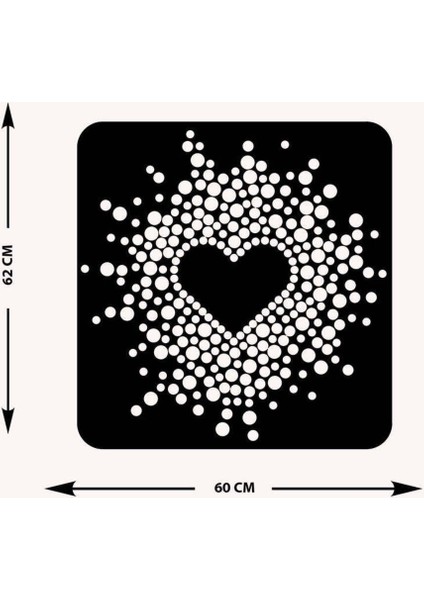 - Kalbin Rüyası Metal  Tablo, Duvar Dekoru - Sevgi, Sevgili, Aşk Temalı Hediyelik Tablo - 60 x 62 - cm -Siyah - Doğum Günü - Sevgililer Günü - Anneler Günü -LOVE-095