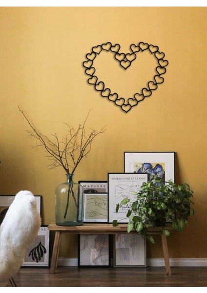 - Kalpten Kalbe Metal Tablo, Duvar Dekoru - Sevgi, Sevgili, Aşk Temalı Hediyelik Tablo - 60 x 50 - cm -Siyah - Doğum Günü - Sevgililer Günü - Anneler Günü -LOVE-047