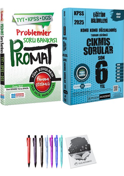 2025 KPSS Eğitim Bilimleri Konu Konu Düzenlenmiş Tamamı Çözümlü Çıkmış Sorular Son 6 Yıl - Evrensel Promat Problemler Soru Bankası + Hediyeli